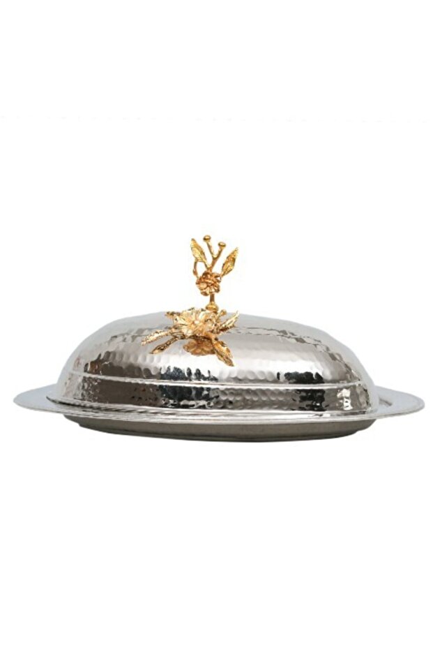 Nickel Forged Handcrafted Boat Copper Alexander Presentation and Serving Plate 30 Cm