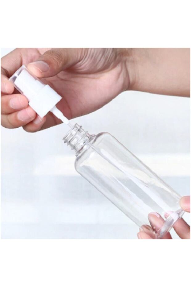 10 Adet - Sert Plastik 100ml Boş Pet Sprey Kolonya Dezenfektan Şişesi - 4