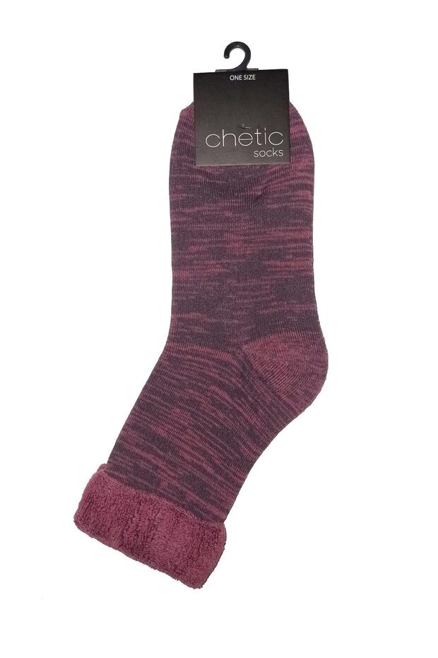 Gül Kurusu Kırçıllı Soket Havlu Çorap - 1