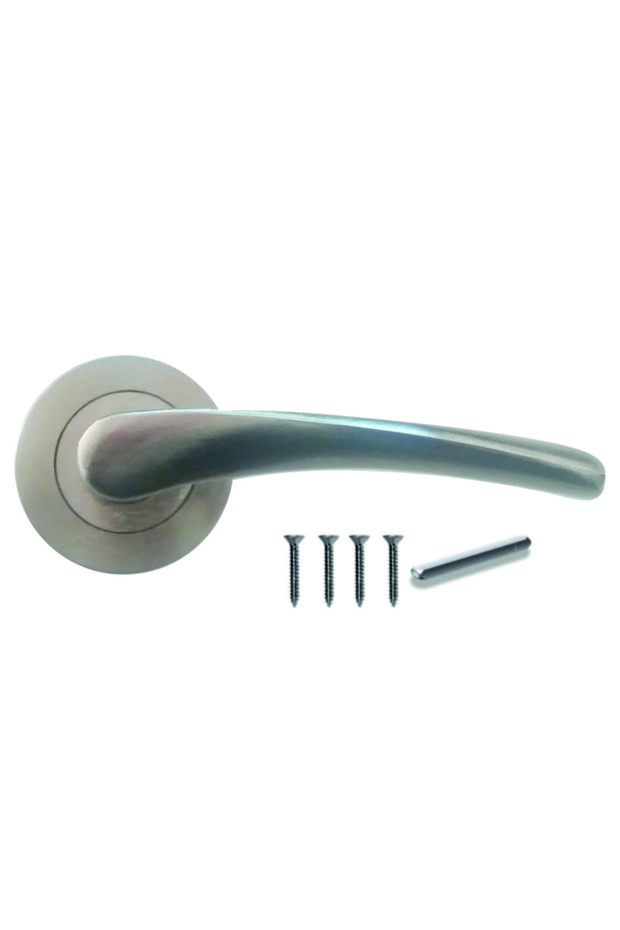 Satin Right Pressed Steel Door Opening Handle