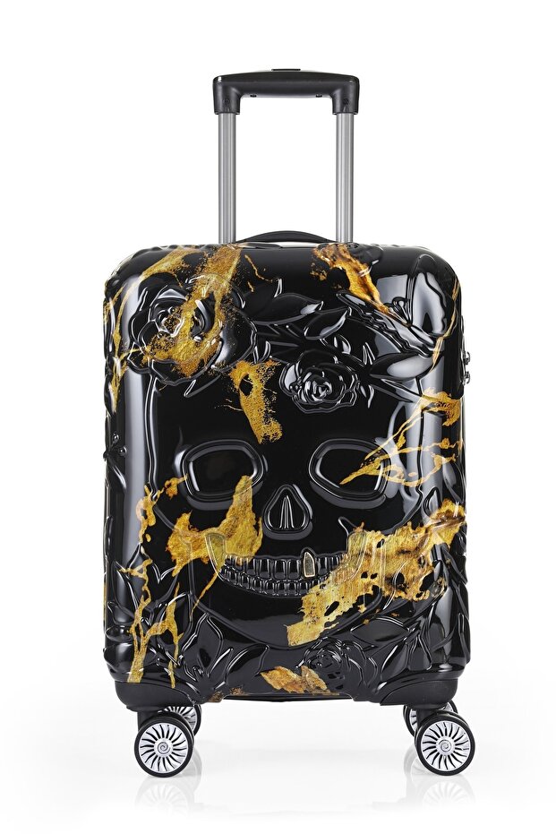 5217 Kuru Kafa Polikarbon Büyük Boy Valiz 5217 75 Cm ( Alevli Siyah ) - 1