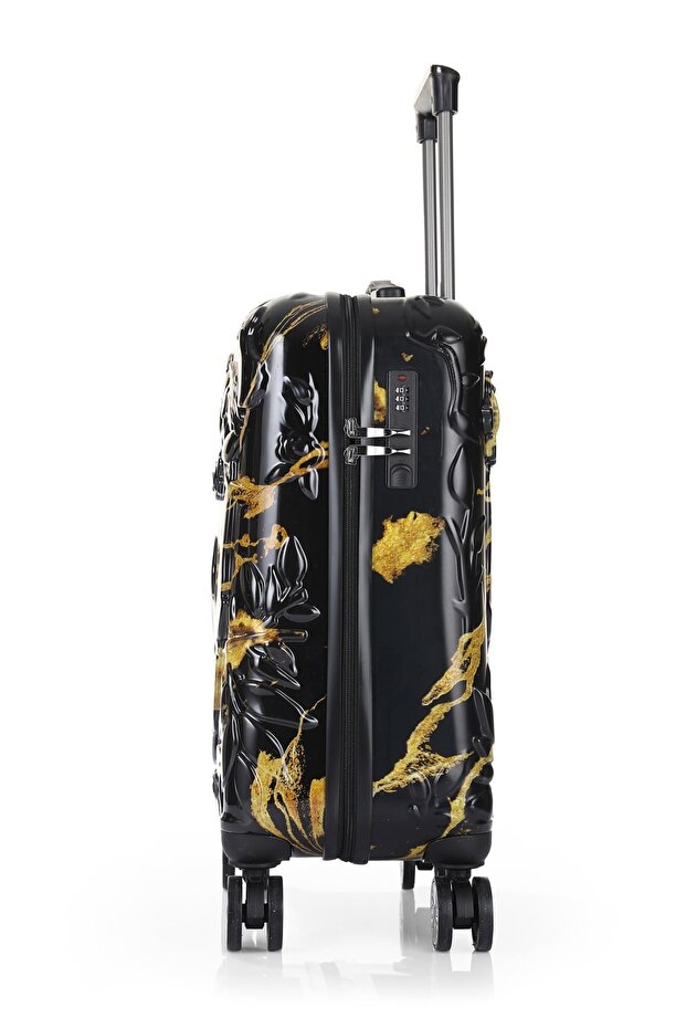 5217 Kuru Kafa Polikarbon Büyük Boy Valiz 5217 75 Cm ( Alevli Siyah ) - 2