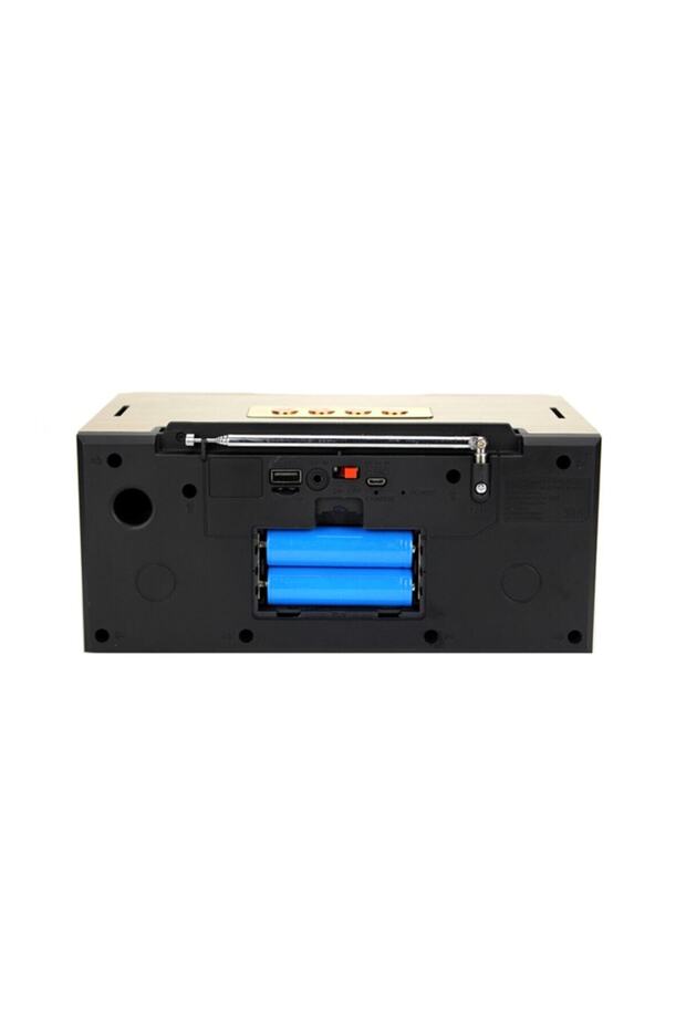 Gerçek Ahşap Taşınabilir Şarjlı Bluetooth Hoparlör Subwoofer Ses Sistemi - 4