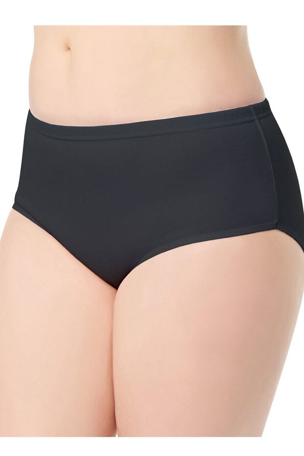 Women's High Waist Bato Black Ladies Panties 100% Cotton 12 Pieces