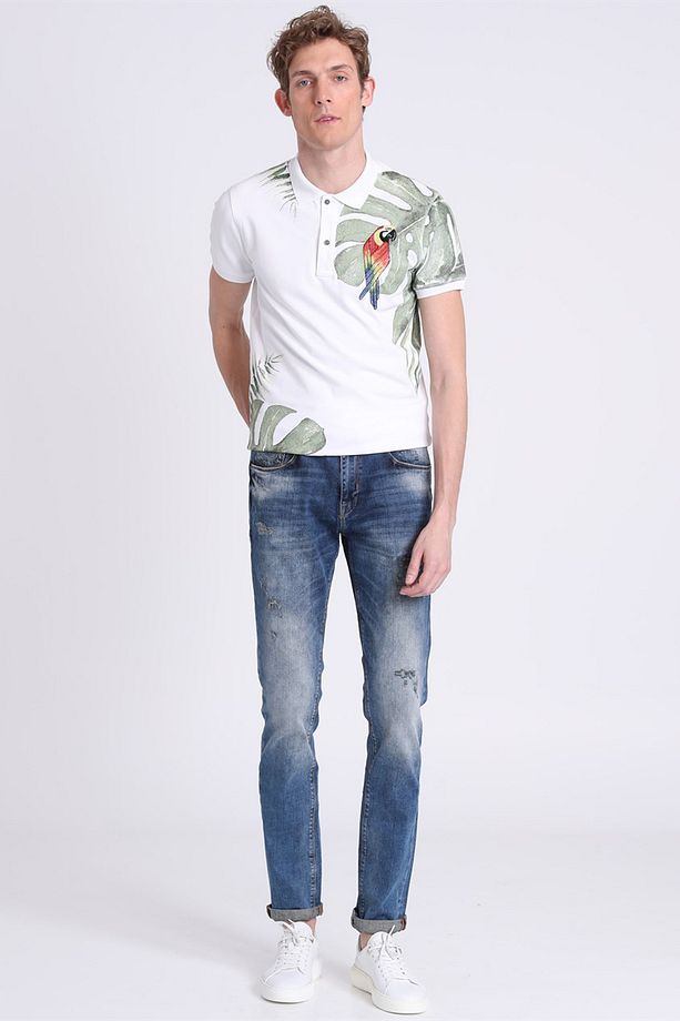Erkek Slim Fit Tany Fashion Jean Pantolon Blue LF18SMDE012101 - 2