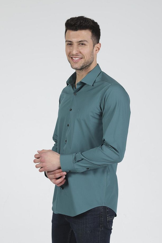 Slim Fit Uzun Kollu Erkek Gömlek 360-db09 - 3