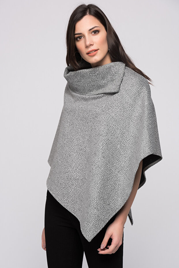 Women's Gray Snow Oil Poncho 70257