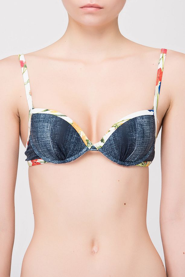 Kadın Desenli Push Up Bikini Üstü CPUD102B08 - 1