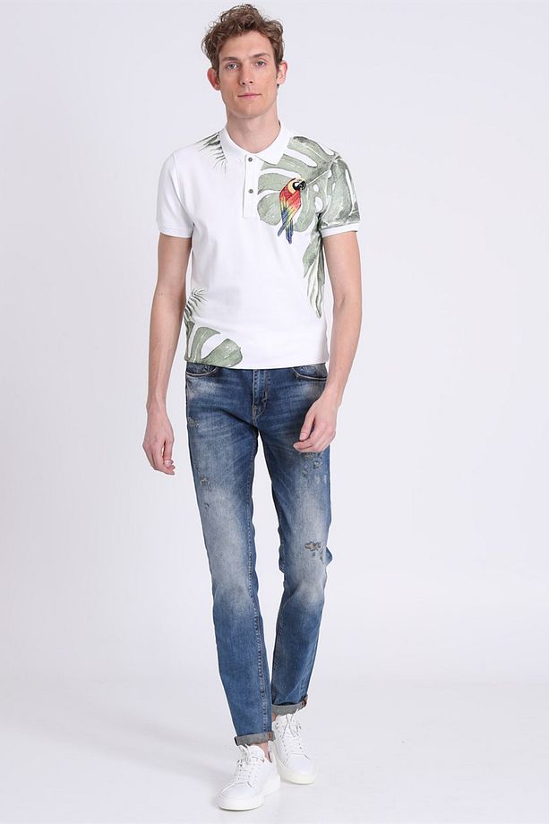 Erkek Slim Fit Tany Fashion Jean Pantolon Blue LF18SMDE012101 - 1