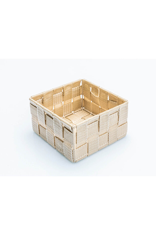 Shine Polypropylene Basket 14X14X7,5 Cm Beige