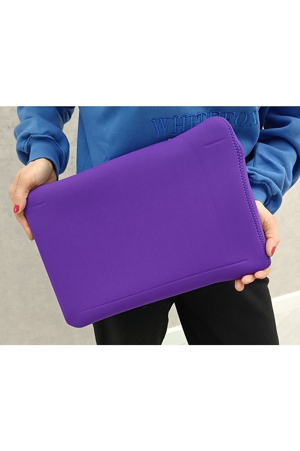 14'inç Su Geçirmez Çift Yönlü Kullanım Esnek Neopren Kumaş A4 Dosya Uyumlu Notebook Leptop Kılıfı - 4