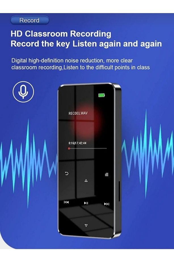 Bluetooth Lu Mp3-mp4 Çalar Ses Kayıt Fm Radyolu Şarjlı Mp4 Player Dahili Hoparlör 8gb Hafızalı - 5