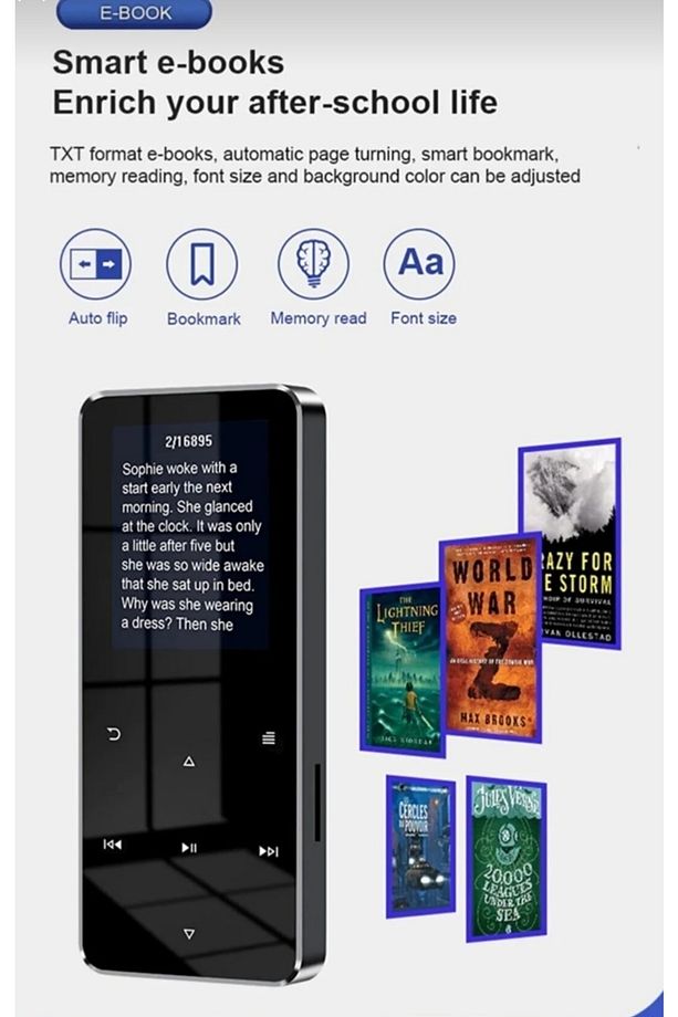 Bluetooth Lu Mp3-mp4 Çalar Ses Kayıt Fm Radyolu Şarjlı Mp4 Player Dahili Hoparlör 8gb Hafızalı - 7