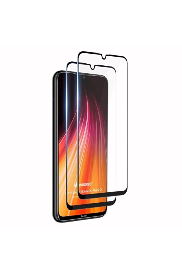 واقي شاشة نانو سيراميك كريستالي لهاتف Xiaomi Redmi Note 8 باللون الأسود (قطعتين)
