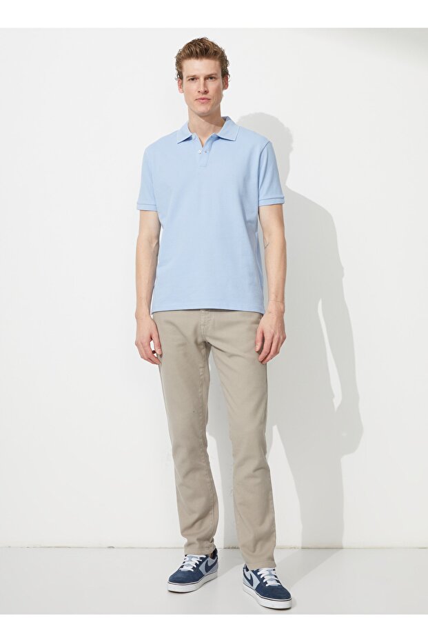 Polo Neck Light Blue Men's T-shirt 4a9000000001