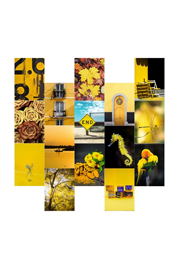 Orora Yellow Retro Wallpaper Poster Set of 15