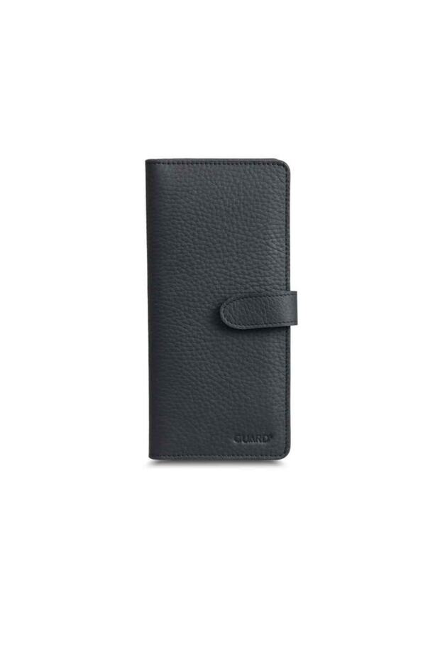 Matte Black Leather Phone Wallet with Card and Money Slot