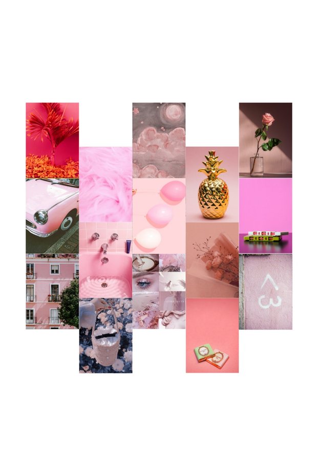 Orora Pink Fairycore Retro Wallpaper Poster Set-15Pcs