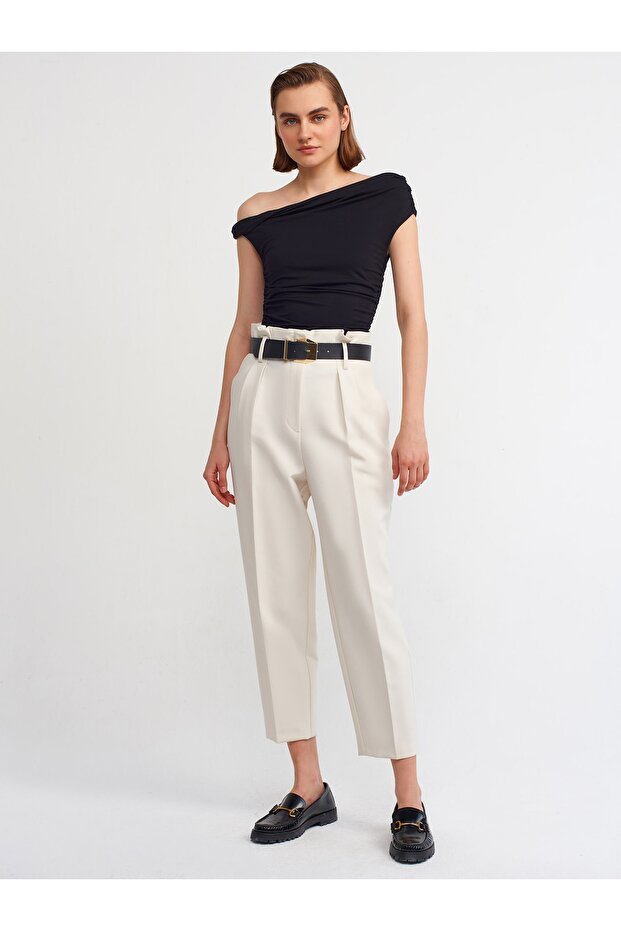 20212 Drapeli Top-siyah - 3