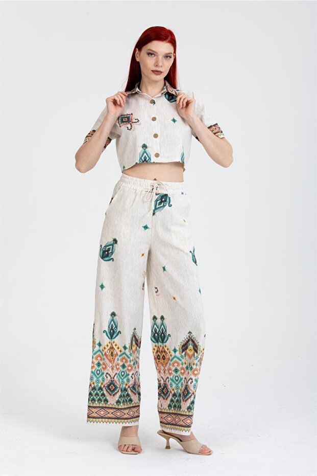 Kilim Patterned Panel Pants - 1