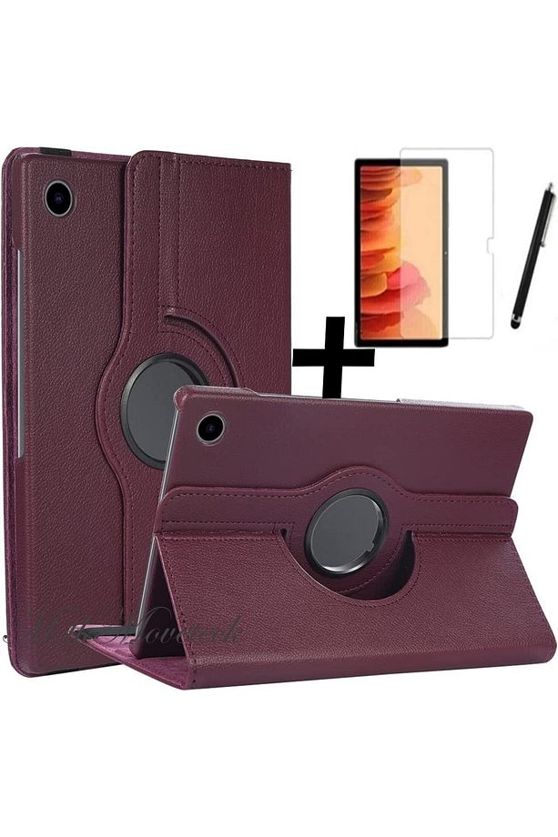Samsung Galaxy Tab A8 10.5 Sm-x200 Kılıf Dönebilen 360 Tablet Kılıfı + Ekran Koruyucu Cam +kalem Set - 1