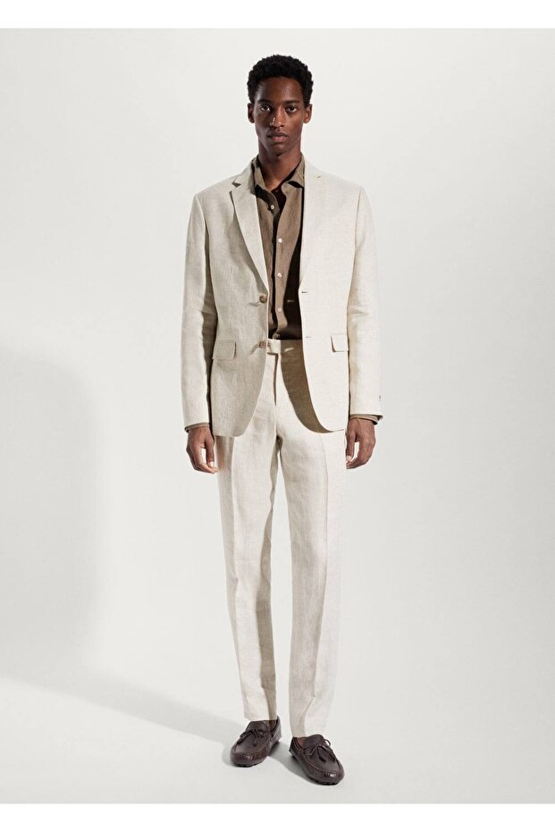 %100 Keten Pantolon - 2