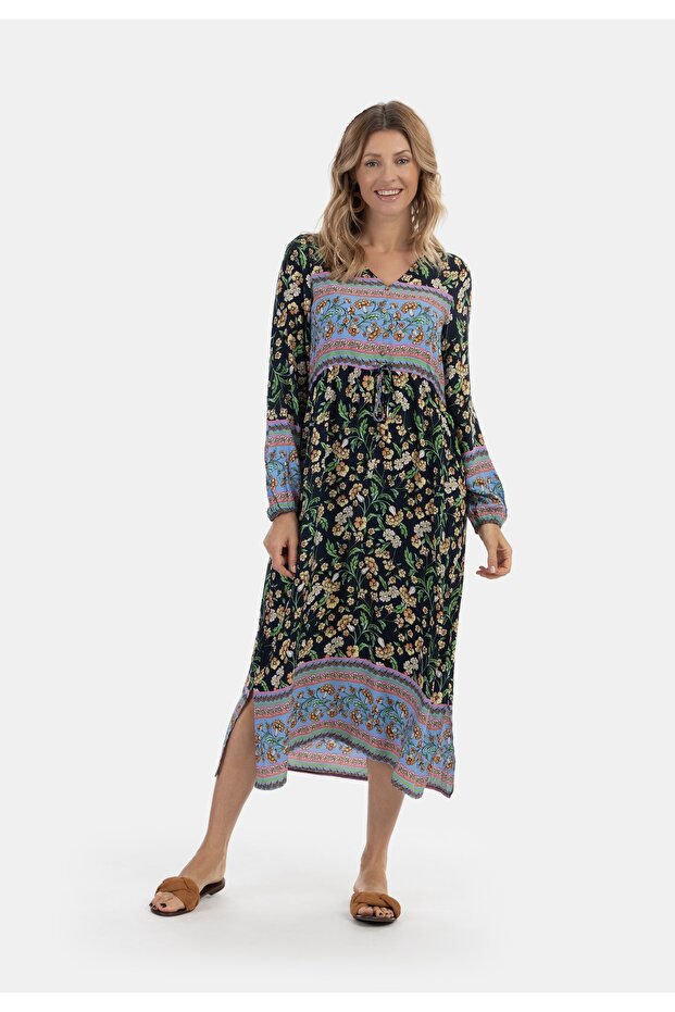 FESTIVAL summer dress with floral print carnea - 1