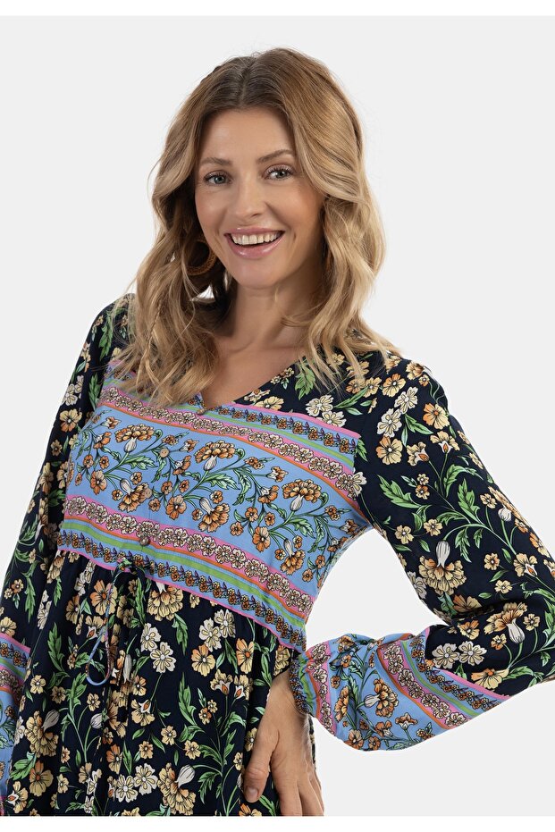 FESTIVAL summer dress with floral print carnea - 4