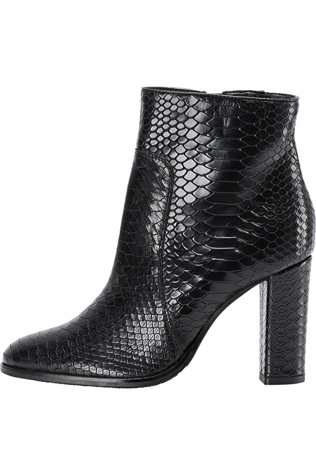 Leder Stiefelette v Snake-Optik - 2