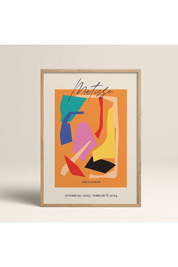 Natural Wood Framed Painting Framed Poster Artistic Modern Wall Decor (Abstract103-Wood)
