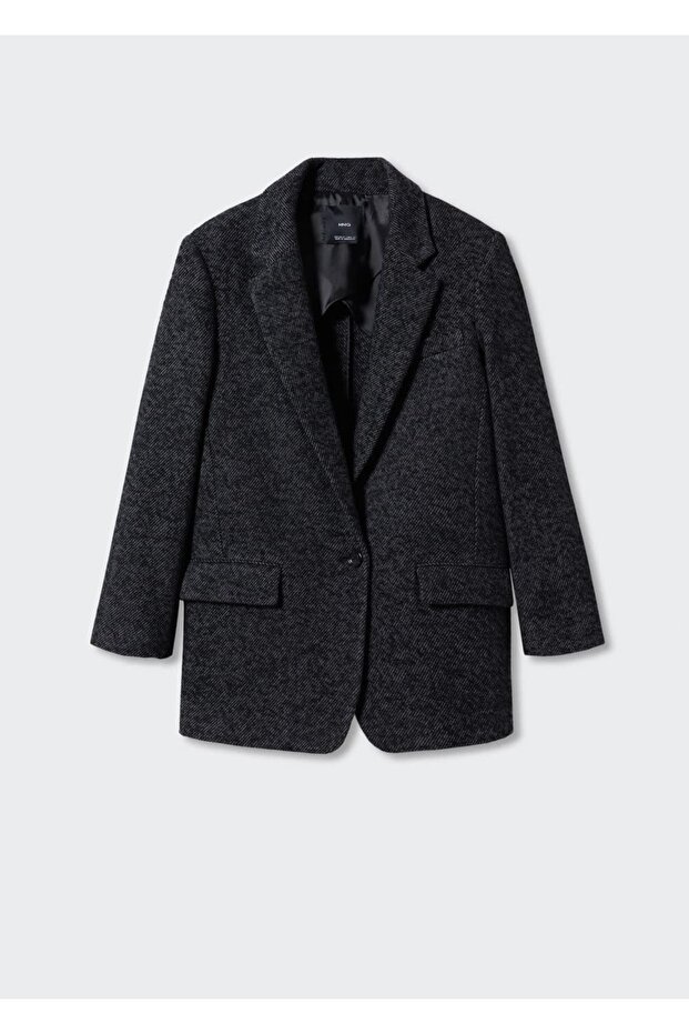 Düğmeli Kalıplı Blazer Ceket - 3