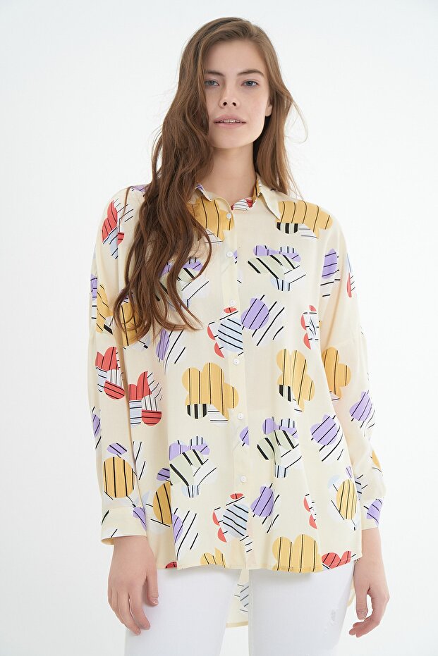 Women's Beige Long Sleeve Shirt P21s201-2260