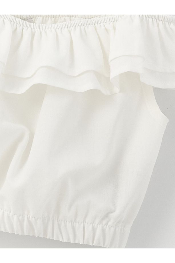 Kare Yaka Basic Kız Çocuk Crop Bluz - 3