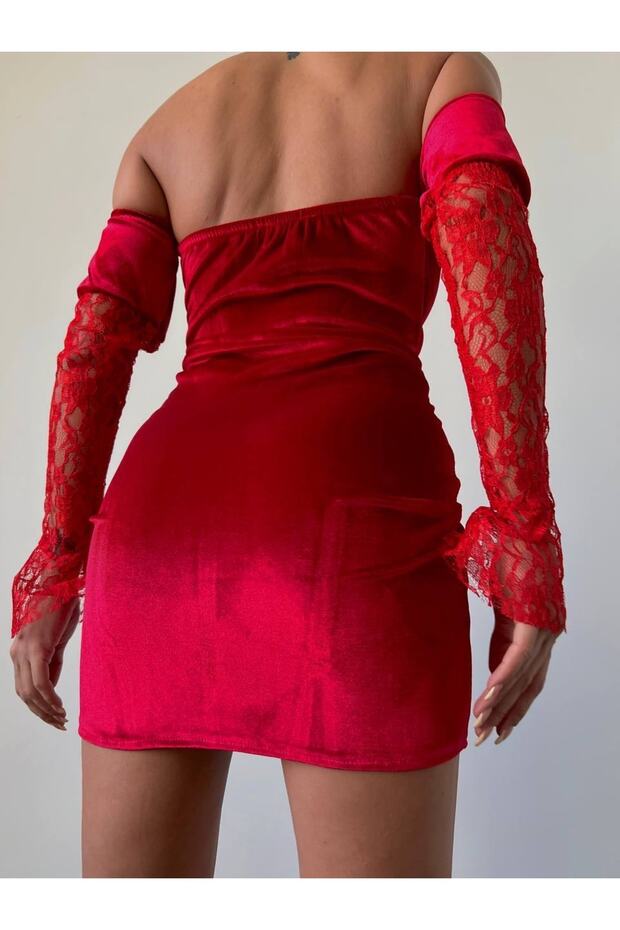 Fransız Güpür Mini Elbise - 2