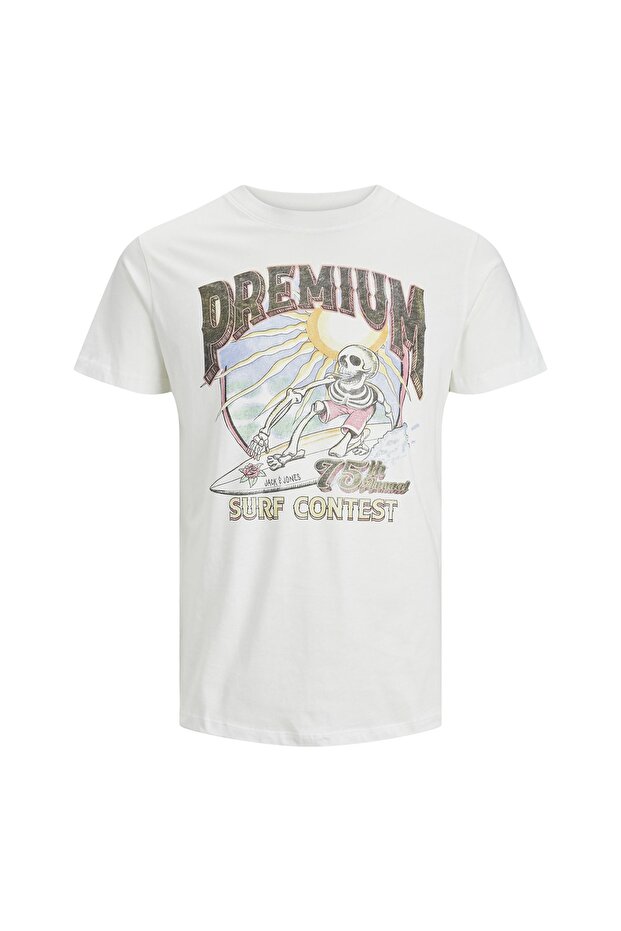Crew Neck Plain White Men's T-shirt Jprbluvıntage Tee Tg
