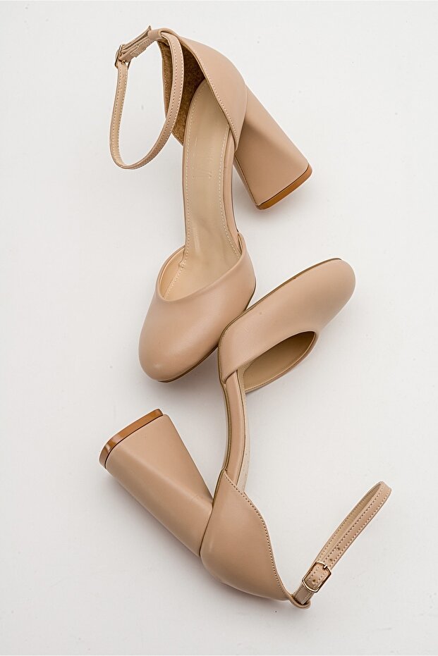 Damskie buty na wysokim obcasie w kolorze beżowym Oslo - 5