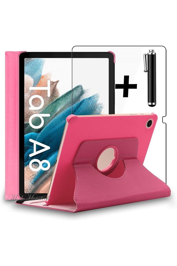 Samsung Galaxy Tab A8 10.5 Sm-x200 Kılıf Dönebilen 360 Tablet Kılıfı + Ekran Koruyucu Cam +kalem Set - 1