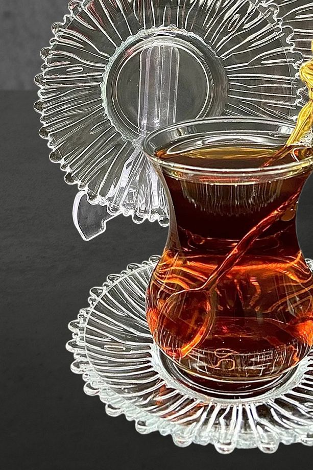 6 Adet Çay Tabağı Kristal Desenli Diamond 12cm - 2