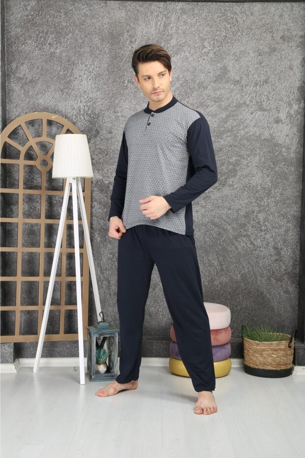Pijama %100 Pamuklu Jakarlı Pijama Takımı - 2