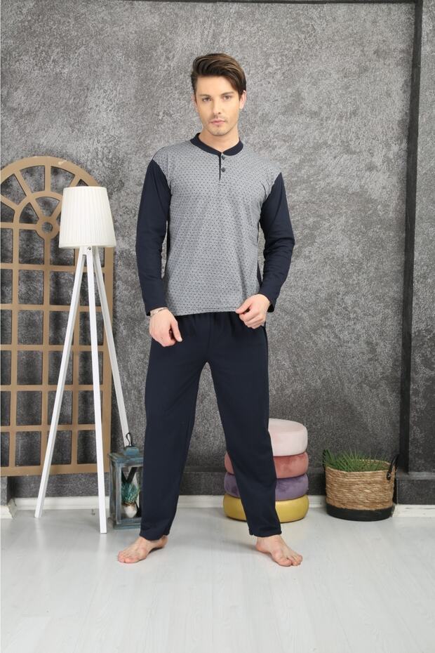 Pijama %100 Pamuklu Jakarlı Pijama Takımı - 6