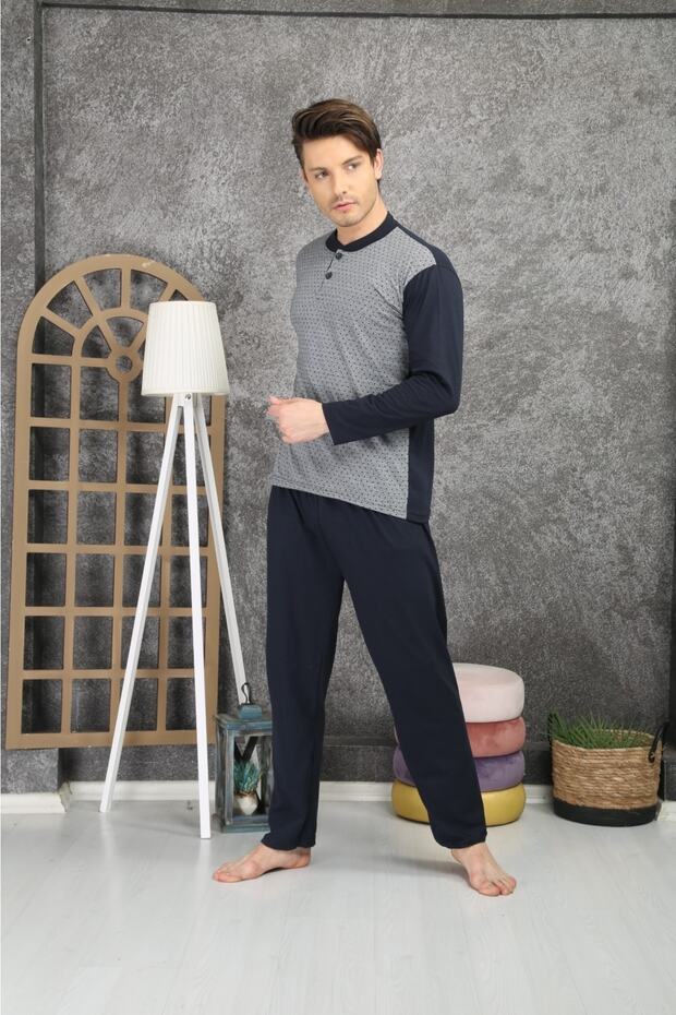 Pijama %100 Pamuklu Jakarlı Pijama Takımı - 7