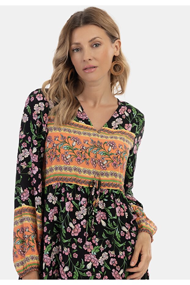 FESTIVAL summer dress with floral print carnea - 4
