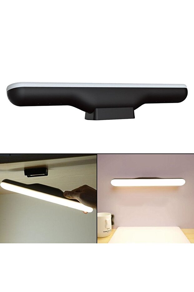 Martı Ledli Aplik Şarjlı Led Işık Mıknatıslı Led Aplik 3 Farklı Işık Hero Led Şarjlı Lamba Siyah - 3