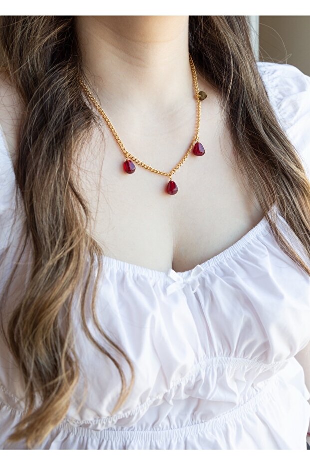 3 Murano Nar Taneli Kolye - 1