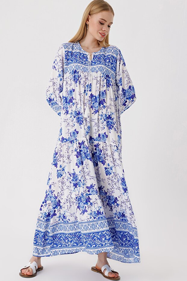 1947 Patterned Long Dress - 3