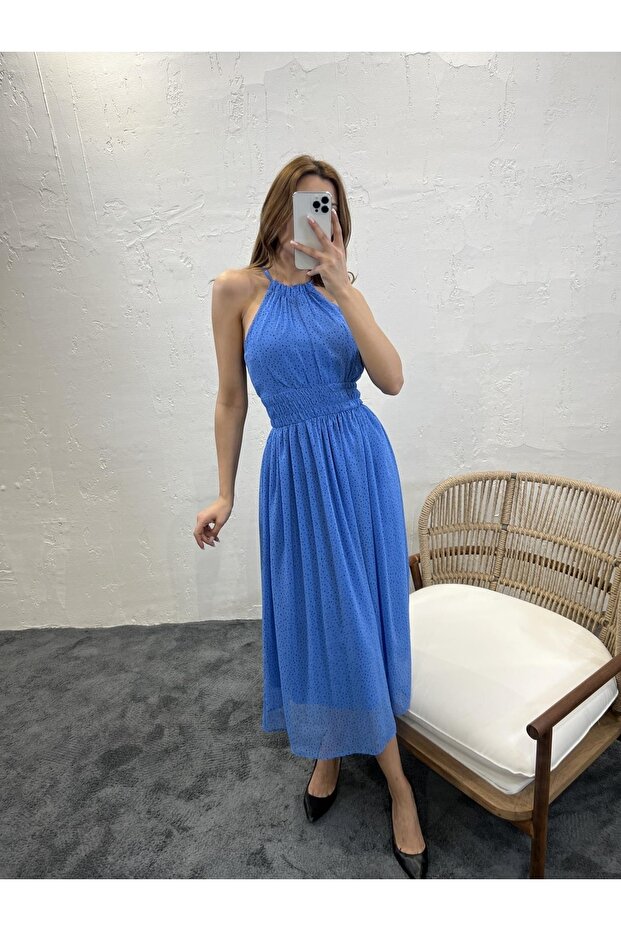 Women's Sleeveless Halter Dress Roman