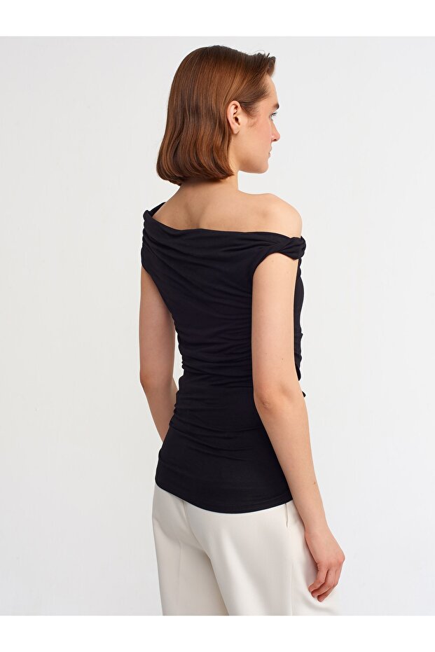 20212 Drapeli Top-siyah - 2