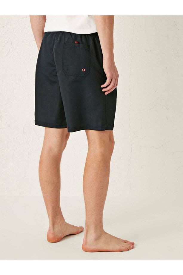Your Fashion Style'dan Erkek Koyu Lacivert Deniz Şortu Yüzme Şort Diz Hizası Boy Basic - 3