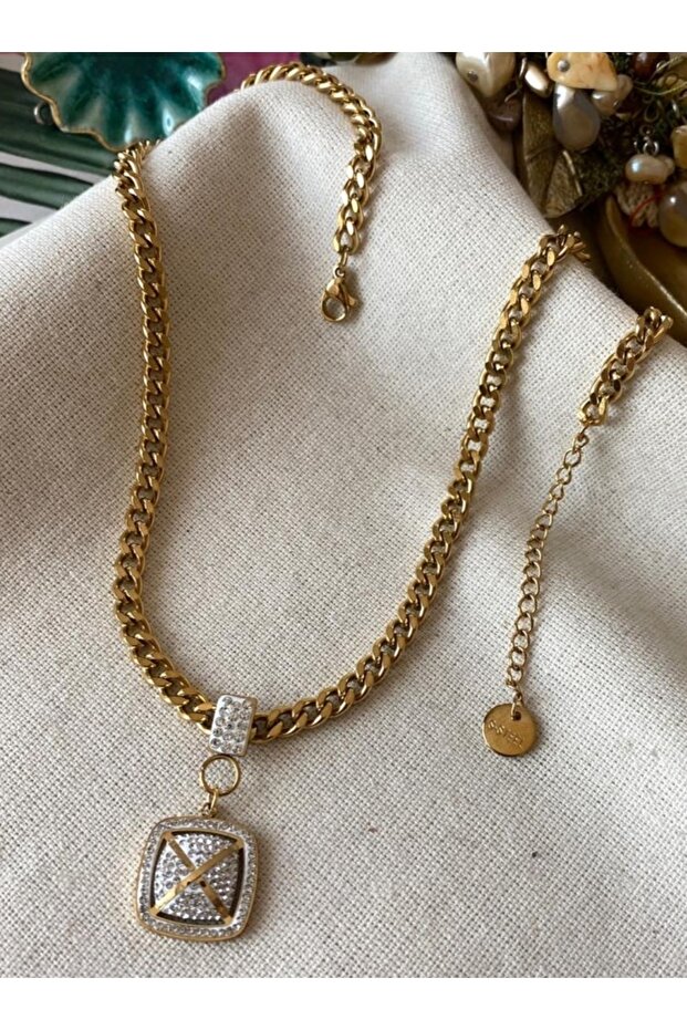 Çelik Gold Danore Kolye - 1