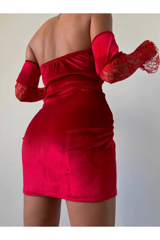 Fransız Güpür Mini Elbise - 1
